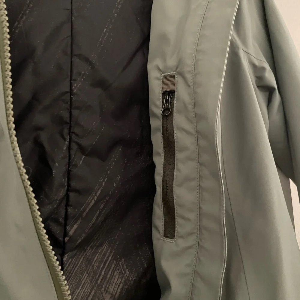 lululemon athletica Olive Green Hooded Long Jacket